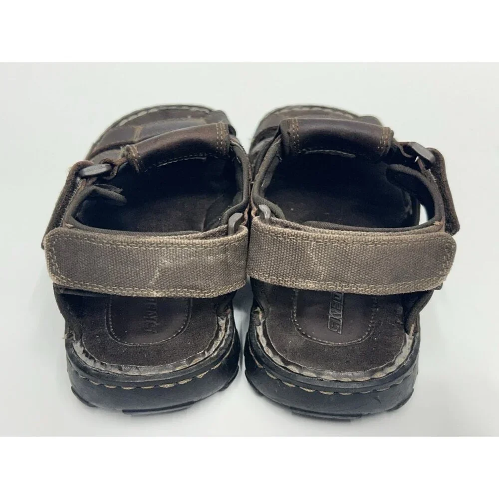 Skechers Men's sandals sz 8 jammers Brown Leather Gladiator Fisherman 60847 boho